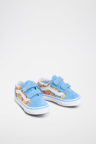 Baskets en cuir Old Skool V - Ciel et jaune