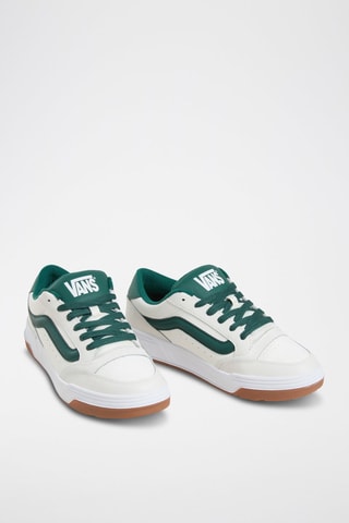 Baskets en cuir Hylane - Blanc et vert émeraude