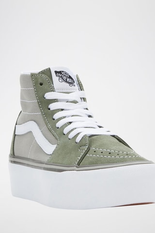 Baskets montantes plateformes en cuir SK8-Hi Tapered Stackform - Kaki