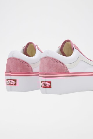 Baskets plateformes en cuir Old Skool Stackform - Rose et blanc