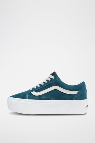Baskets plateformes en cuir Old Skool Stackform - Bleu