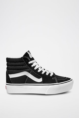 Baskets montantes plateformes en cuir SK8-Hi Platform 2.0 Noir