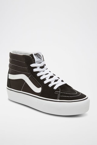 Baskets montantes plateformes en cuir SK8-Hi Platform 2.0 Noir