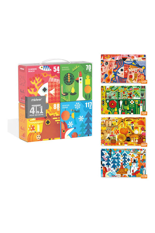 4 puzzles As 4 Estações - 54, 70, 88 e 117 peças - A partir dos 4 anos