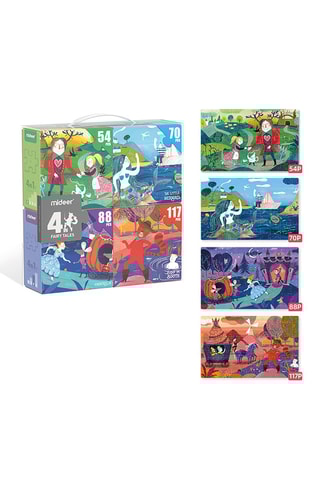 4 Puzzles Conto de Fadas - 54, 70, 88, 117 peças - A partir dos 4 anos