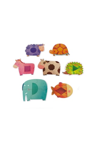 7 puzzles Animais e Geometria - 32 peças - A partir dos 2 anos