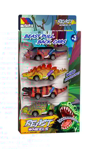 4 veículos dinossauros Beast Wheels - A partir dos 3 anos