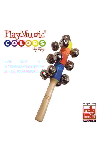 Roca de madeira com chocalhos A partir dos 3 anos