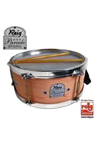 Tamborim e baquetas em madeira A partir dos 3 anos