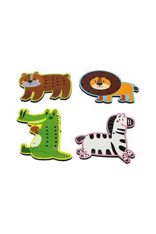 4 animais de madeira A partir dos 3 anos