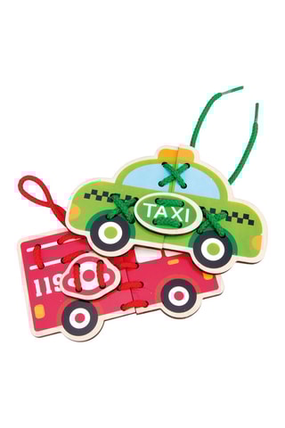 Jogo de atilhos veículos em madeira A partir dos 3 anos