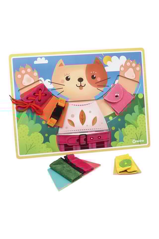 Jogo de vestir gato em madeira A partir dos 3 anos