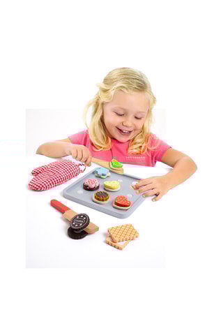 Tabuleiro com bolachas em madeira - A partir de 1 ano - 13 peças 