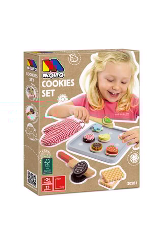 Tabuleiro com bolachas em madeira - A partir de 1 ano - 13 peças 