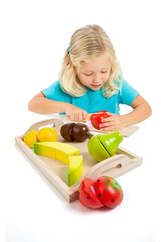 Tabuleiro com frutas em madeira - A partir de 1 ano - 9 peças