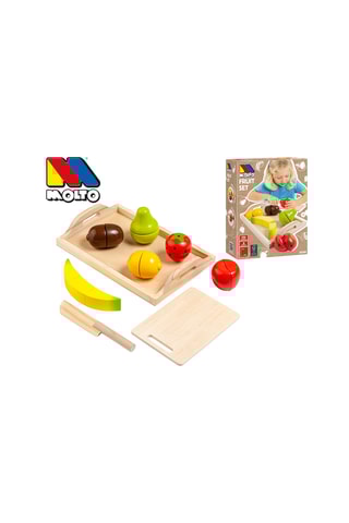 Tabuleiro com frutas em madeira - A partir de 1 ano - 9 peças