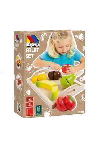 Tabuleiro com frutas em madeira - A partir de 1 ano - 9 peças