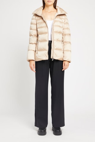 Gewatteerde Jas met Capuchon Beige