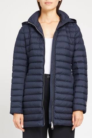 Gewatteerde Jas met Capuchon Marineblauw