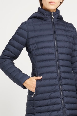 Gewatteerde Jas met Capuchon Marineblauw