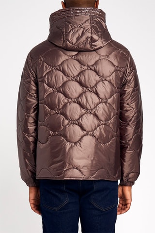 Gewatteerde Jas met Capuchon Bruin