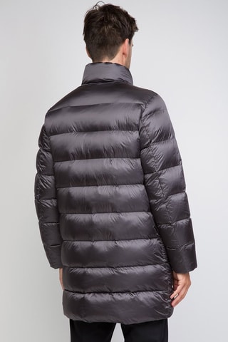 Lange Gewatteerde Jas Grijs