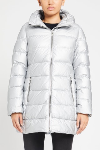 Gewatteerde Jas met Capuchon Zilverkleurig