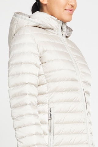 Gewatteerde Jas met Capuchon Lichtgrijs