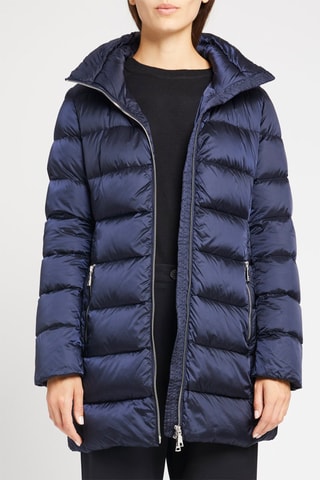 Gewatteerde Jas met Capuchon Nachtblauw
