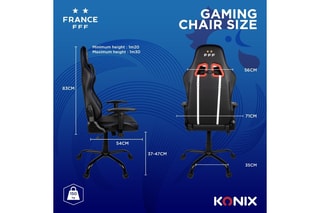 Chaise de bureau gaming Premium FFF - 71 x 120-130 x 54 cm