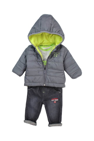 Ensemble 3 pièces bébé - Gris et vert