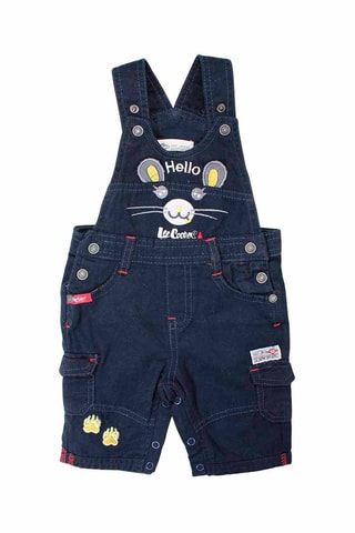 Polo à manches longues et salopette - Bleu et gris