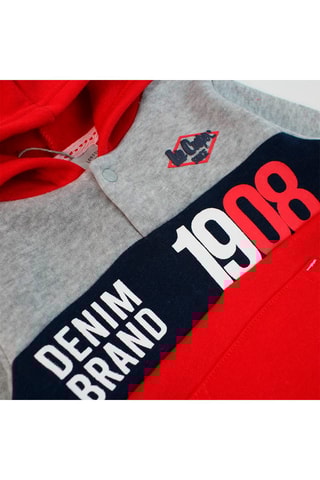 Sweat à capuche et jogging  - Gris et rouge