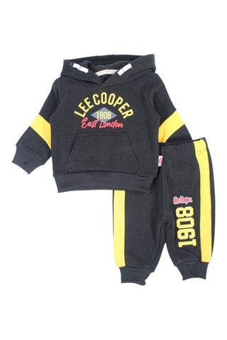 Sweat à capuche et jogging  - Noir, rouge, jaune et gris