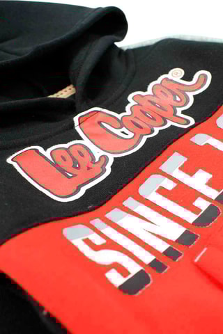 Sweat à capuche et jogging - Blanc, gris, noir et rouge