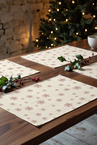2 sets de table Red Snowflake