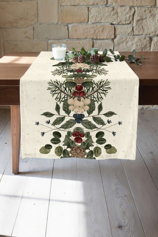 Chemin de table en coton biologique Christmas - 150 x 50 cm