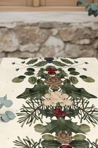 Chemin de table en coton biologique Christmas - 150 x 50 cm