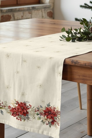 Chemin de table Holiday Poinsettia