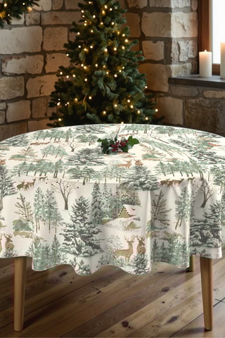 Nappe antitache ronde Christmas Cerf