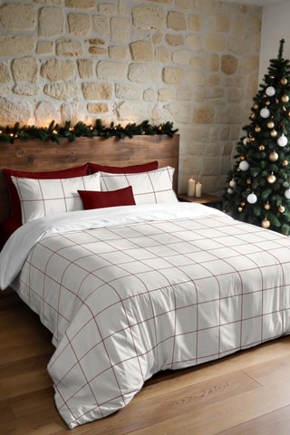   
Housse de couette Nordique Red Windowpana - Blanc et rouge

