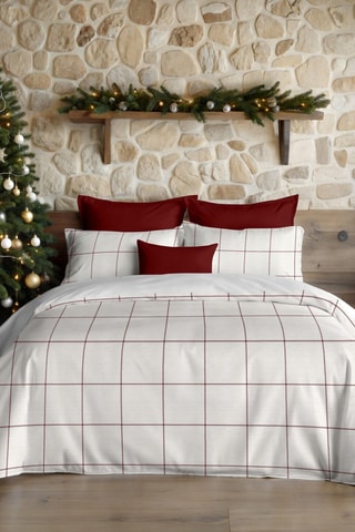   
Housse de couette Nordique Red Windowpana - Blanc et rouge

