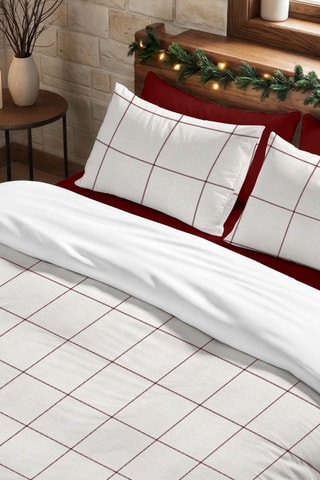   
Housse de couette Nordique Red Windowpana - Blanc et rouge

