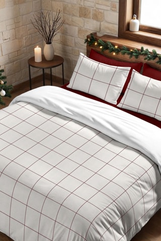   
Housse de couette Nordique Red Windowpana - Blanc et rouge

