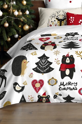 Housse de couette Nordique Laponie - Blanc et vert