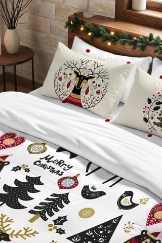 Housse de couette Nordique Laponie - Blanc et vert