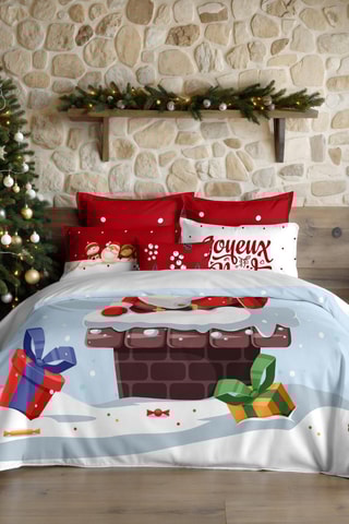 Housse de couette Nordique Laponie 53 - Ciel et rouge