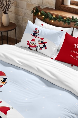 Housse de couette Nordique Laponie 56 - Ciel et blanc