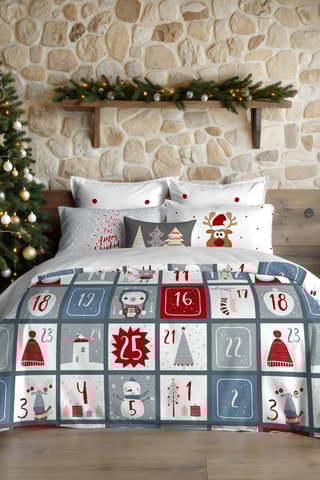 Housse de couette Nordique Laponie 3 - Bleu et blanc