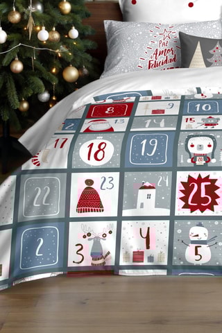 Housse de couette Nordique Laponie 3 - Bleu et blanc